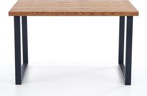 Asztal Houston 725, Világos tölgy, Fekete, 76x80x126cm, Hosszabbíthatóság, Laminált forgácslap, Fém