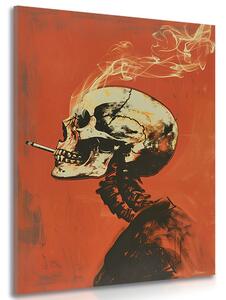 Kép japandi csontváz cigarettával