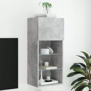 Betonszürke TV-szekrény LED lámpákkal 40,5x30x90 cm