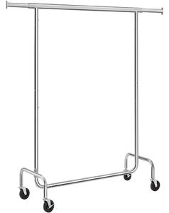 Gurulós ruhaállvány, ezüst 110-150x45x160cm