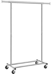 Ruhaállvány gurulós 90kg teherbírású, ezüst