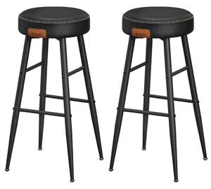 ECHO Bárszék 2 db, varrott műbőr borítás, fekete, 76 cm magas