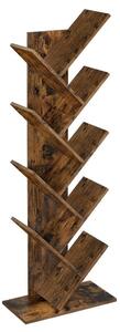 Könyvespolc, állópolc, rusztikus barna 50x25x141cm