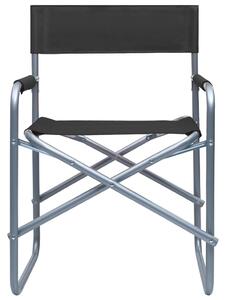 VidaXL 2 db fekete acél rendezői szék