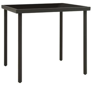 VidaXL antracitszürke üveg és acél kültéri étkezőasztal 80x80x72 cm