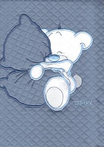Trimex pamut babapléd - kék ölelő maci