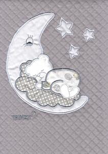 Trimex pamut babapléd - szürke holdas maci
