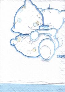 Trimex pamut babapléd - fehér/kék ölelő maci