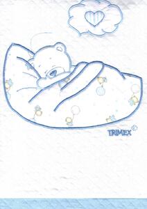 Trimex pamut babapléd - fehér/kék alvó maci