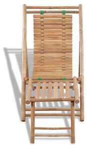 VidaXL bambusz napozószék lábtartóval