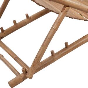 VidaXL bambusz napozószék lábtartóval