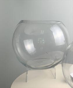 Átlátszó kerek üveg váza 18cm
