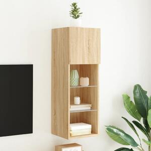 Sonoma tölgy színű TV-szekrény LED-lámpákkal 30,5x30x90 cm
