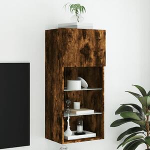 Füstös tölgy színű TV-szekrény LED-világítással 40,5x30x90 cm