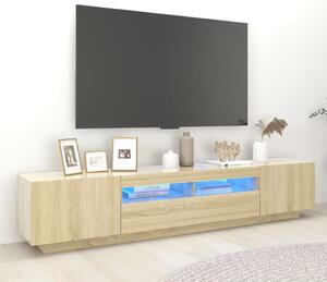Sonoma tölgy színű TV-szekrény LED-lámpákkal 200 x 35 x 40 cm