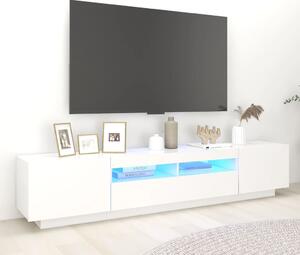 Fehér TV-szekrény LED-lámpákkal 200 x 35 x 40 cm