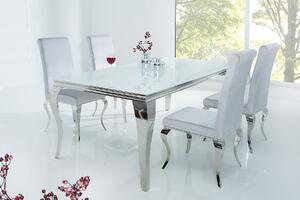 Étkezőasztal BARROCK 180 cm - ezüst, fehér