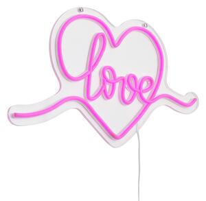 Neon fali lámpa rózsaszín LED-del - Love