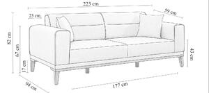 Háromszemélyes kanapé Lesana (sötétkék). 1072782
