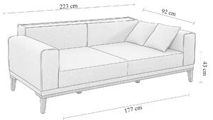 Háromszemélyes kanapé Lesana (sötétkék). 1072782
