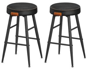ECHO Bárszék 2 db, varrott műbőr borítás, 63 cm magas, fekete