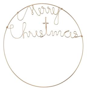 MERRY CHRISTMAS dekor gyűrű, arany Ø50cm