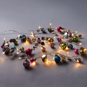 JOLLY LIGHTS LED égősor gömbdíszekkel és USB kábellel, színes