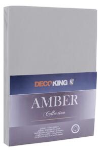 Világosszürke gumis jersey lepedő 120x200 cm Amber – DecoKing