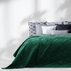 Zöld bársony steppelt ágytakaró 260x280 cm Laila – AmeliaHome
