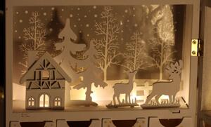 Tracon CHRACB8WW LED karácsonyi adventi kalendárium, elemes Timer 6+18h, 8LED, meleg fehér ( 3000K ) színhőmérséklettel, 2xAAA ( CHRACB8WW )