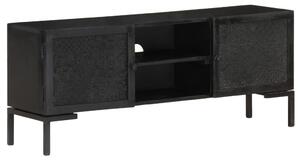 Fekete tömör mangófa TV-szekrény 115 x 30 x 46 cm