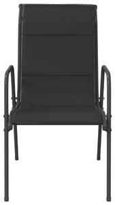 VidaXL 6 db fekete acél és textilén kerti szék