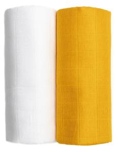 Tetra 2 db fehér és sárga pamut törölköző, 90 x 100 cm - T-TOMI