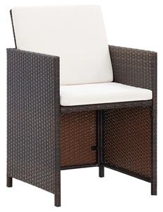 VidaXL 4 részes barna kerti polyrattan szék- és zsámolyszett