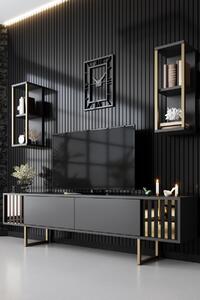 TV asztal/szekrény Golden (antracit + fekete). 1072942