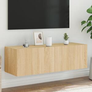 Sonoma tölgy színű fali TV-szekrény LED-ekkel 100 x 35 x 31 cm