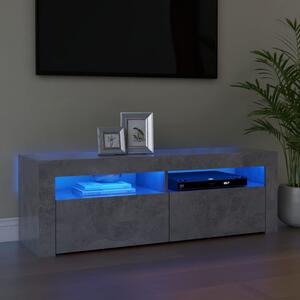 Betonszürke TV-szekrény LED-világítással 120 x 35 x 40 cm
