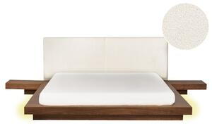 Ágy LED világítással Buklé ZEN 160 x 200 cm LED Barna kőris