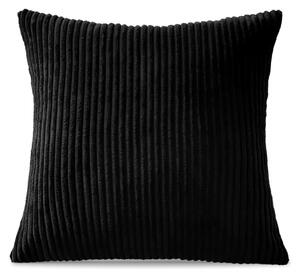 Elegáns kordbársony díszpárna huzat 45X45 cm - Fekete