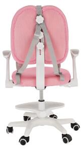 KONDELA Növekvő szék alappal és pántokkal, rózsaszín/fehér, ANAIS