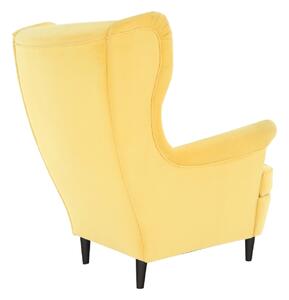 KONDELA Füles fotel, sárga/wenge, RUFINO 2 NEW