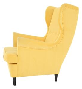 Füles fotel, sárga/wenge, RUFINO NEW
