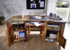 OLDTIME íróasztal lakkozott indiai öregfa