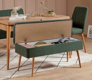 Széthúzható étkezőasztal 2 székkel és egy paddal Vlasta (atlanti fenyő + zöld). 1073059