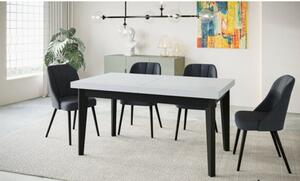 Skandináv bővíthető étkezőasztal (120x80 cm) Fehér Fekete
