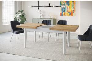 Skandináv bővíthető étkezőasztal (120x80 cm) Sonoma tölgy Fehér