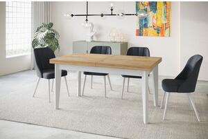Skandináv bővíthető étkezőasztal (120x80 cm) Kézműves tölgy Fehér