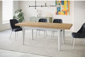 Skandináv bővíthető étkezőasztal (120x80 cm) Sonoma tölgy Fehér
