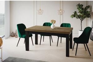 Classic összecsukható étkezőasztal (120x80 cm) Tölgy Fekete