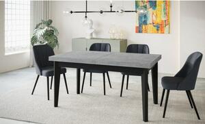 Skandináv bővíthető étkezőasztal (120x80 cm) Szürke Fekete